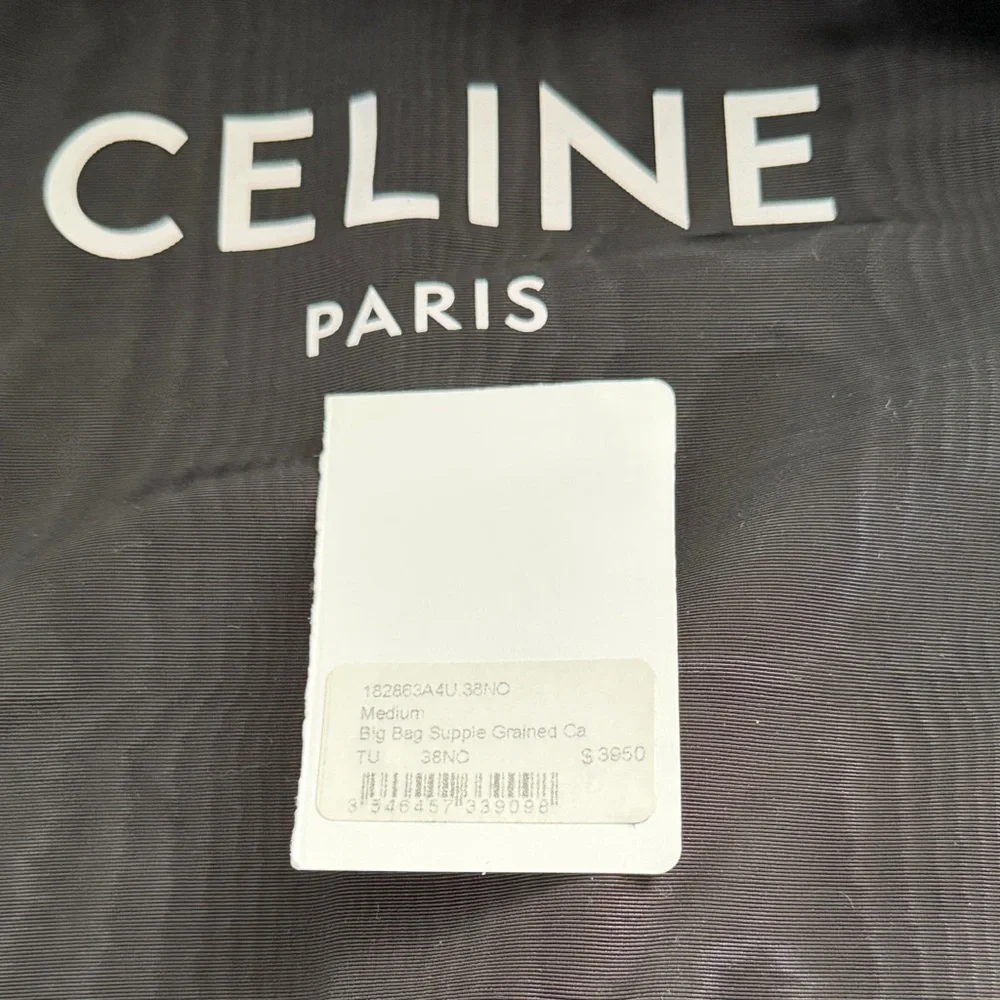 🆕 new Celine Black Leather Tote Bag designer supple calf leather medium big bag - Picture 7 of 9